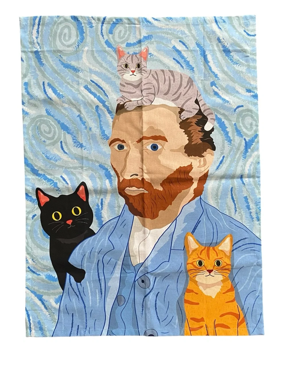 Van Gogh and his Kitty Cats Tea Towel Dish Cloth